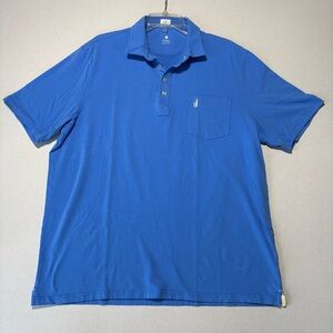 Johnnie-O Hangin’ Out Blue Polo Shirt XXL Pocket Stretch Cotton